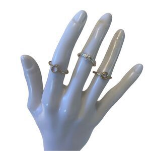 Lavender Stone Two-Tone Delicate Ring Stack. So Pretty!